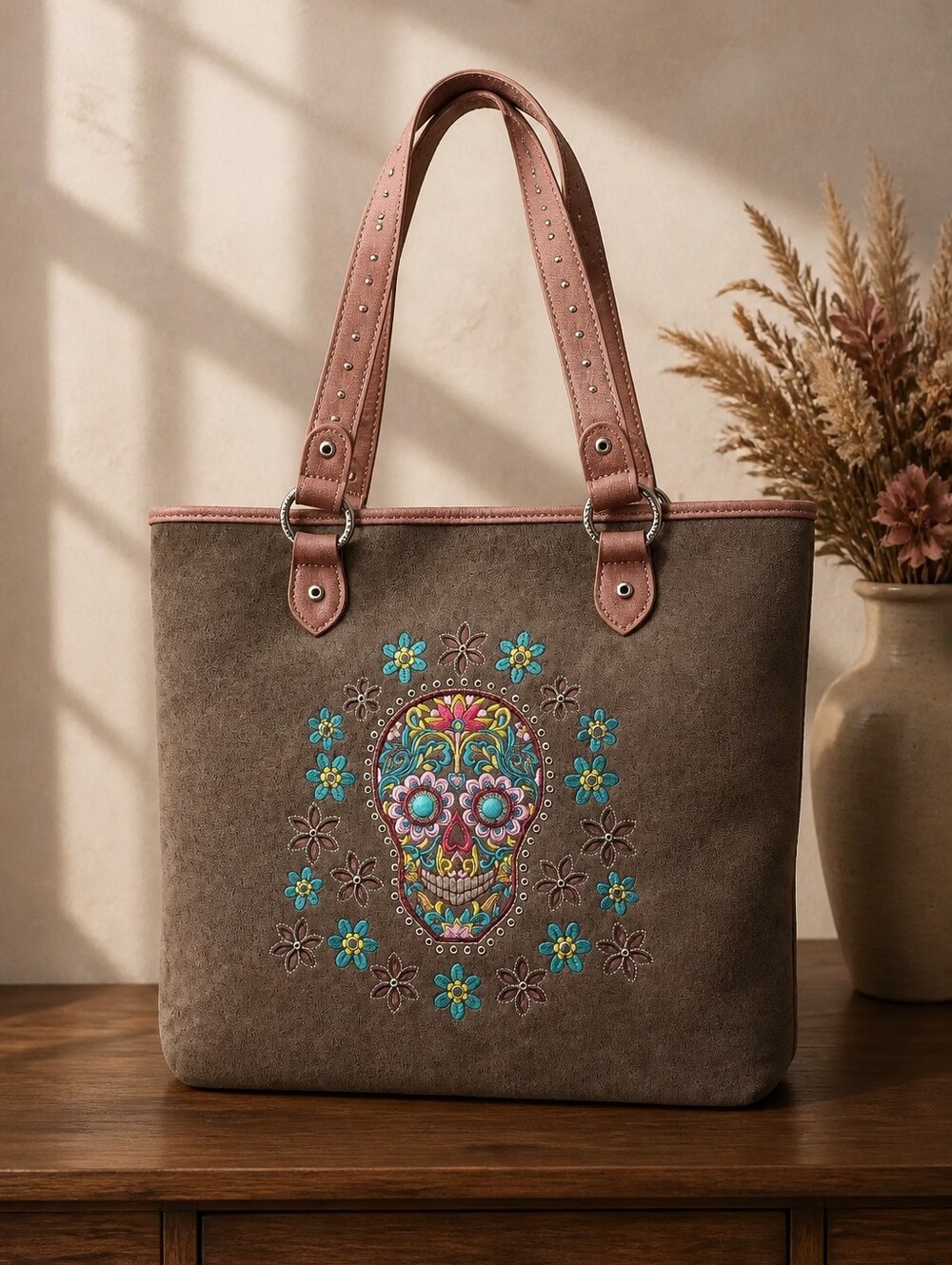 Montana West | New Sugar Skull Collection Concealed Carry Tote Bag